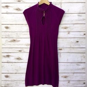 Armani Exchange Purple Cap Sleeve Sweater Dress